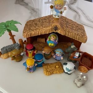 Fisher Price Little People Nativity Set Manger Toy Figures - Lot of 15